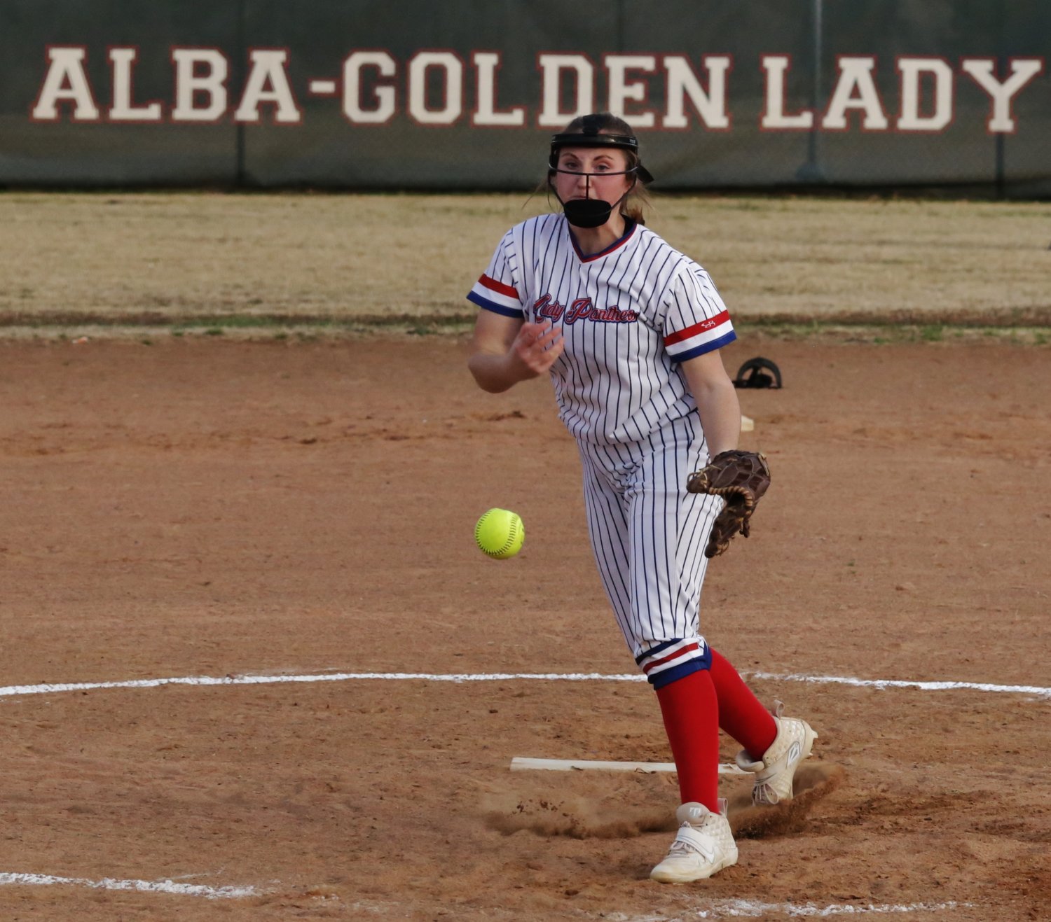 Megan Wallace threw the home-opening win for the Lady Panthers Tuesday against Palestine.